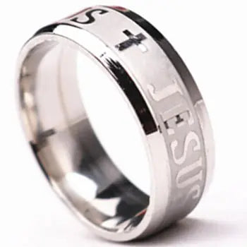 Bible Scripture Titanium Ring showcasing a sleek design with engraved scripture, perfect for men and women.