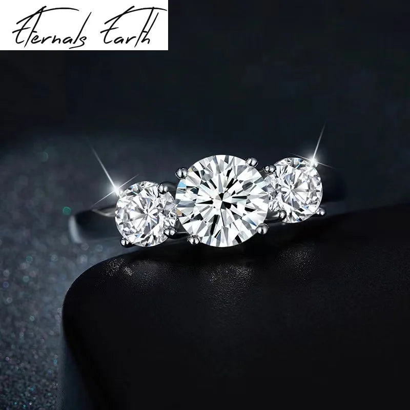 fashion sterling silver rhinestone ring featuring dazzling rhinestones and a timeless design by ETERNALS EARTH.