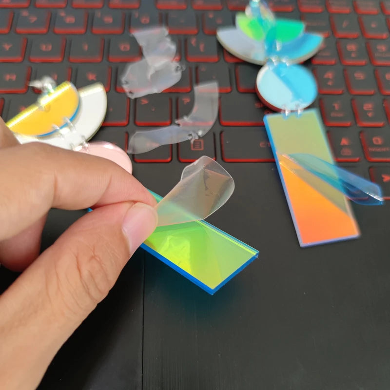 Iridescent Geometric Mirror Drop Earrings