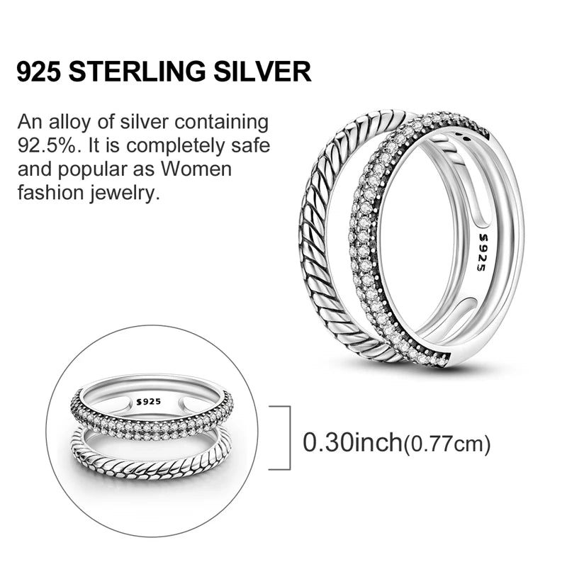 Sterling Silver Wedding Engagement Ring featuring a sparkling zircon centerpiece and elegant design for eternal love.