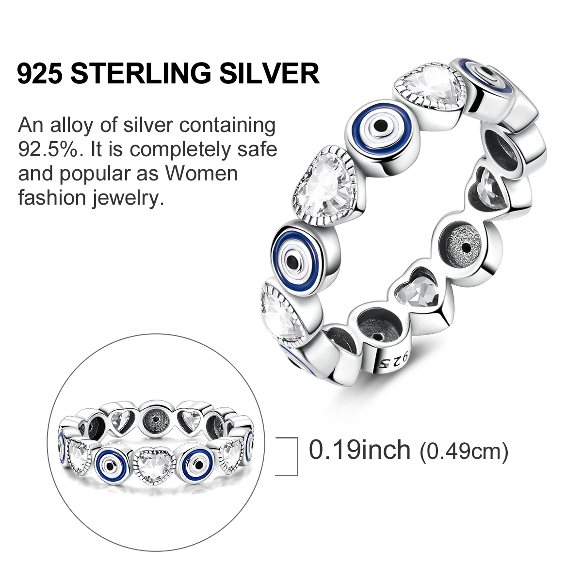 Sterling Silver Wedding Engagement Ring featuring sparkling zircon and timeless design for eternal love.