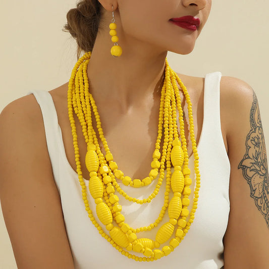 Vintage Colorful Pendant Necklace